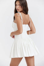 White Pleated Dress