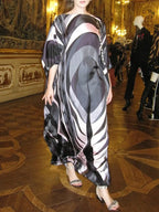 Geometric Silk Floor-Length Dress