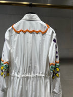 Luxury Cotton Embroidered White Maxi Dress