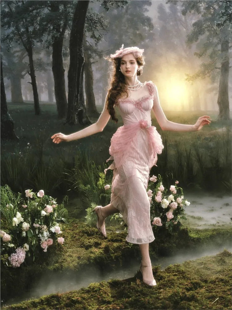 Pink Crabapple Blossom Dress