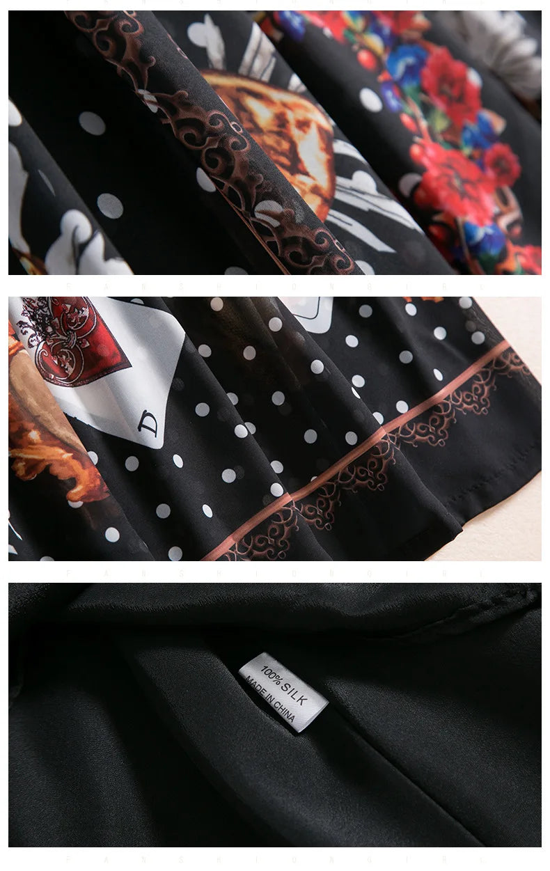 Floral Appliques Maxi Chiffon Dress