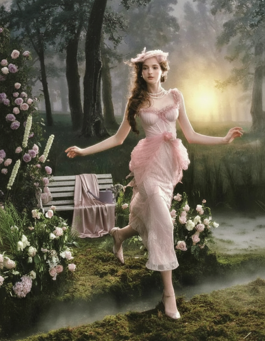 Pink Crabapple Blossom Dress - premium-split-layout